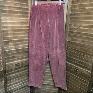 90s Vintage Allen Solly Corduroy Pants High Waisted Burgundy Preppy 25X29 Cotton